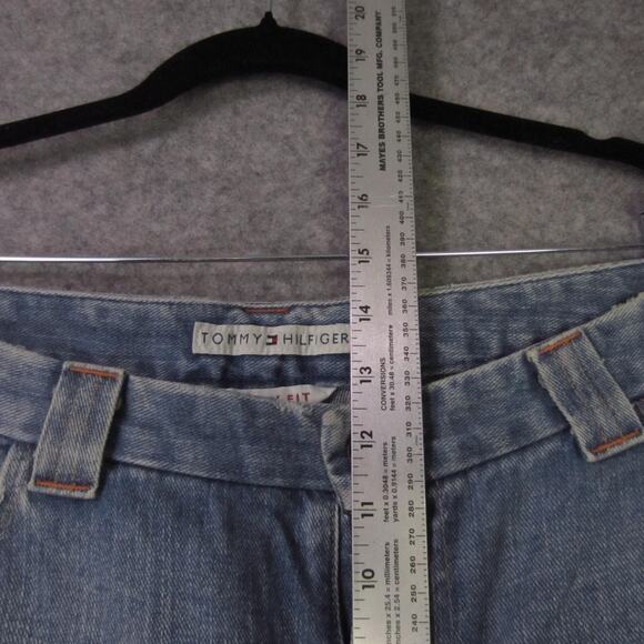 Tommy Hilfiger Jeans Womens 12 Blue Cowboy Fit Bootcut Button Fly Denim - Picture 9 of 13